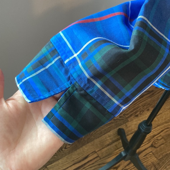 FOXCROFT Blue Plaid Blouse - Picture 8 of 12